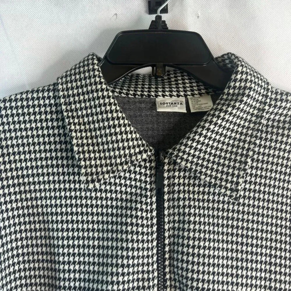 Sostanza Houndstooth Long Sleeve Full Zip Cotton Jacket Plus Size 18W - Picture 3 of 8